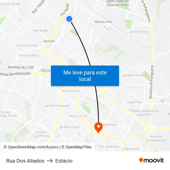 Rua Dos Aliados to Estácio map