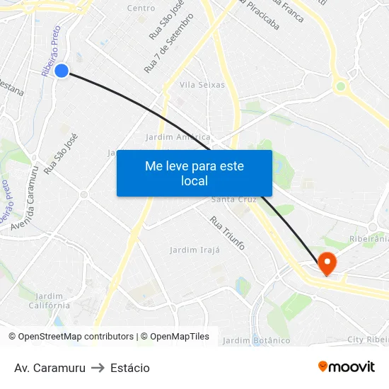 Av. Caramuru to Estácio map