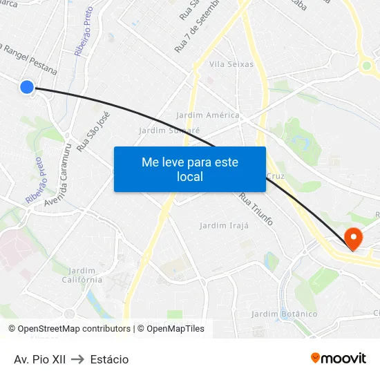 Av. Pio XII to Estácio map