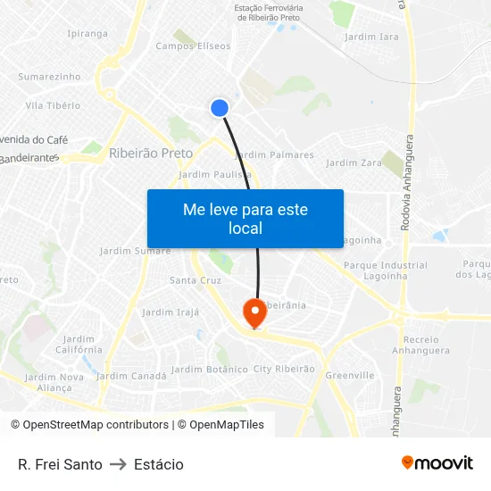 R. Frei Santo to Estácio map