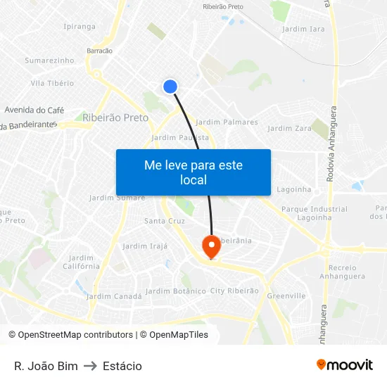 R. João Bim to Estácio map