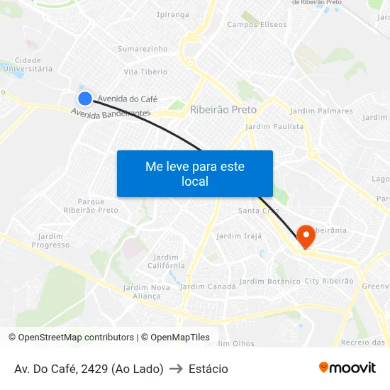 Av. Do Café, 2429 (Ao Lado) to Estácio map