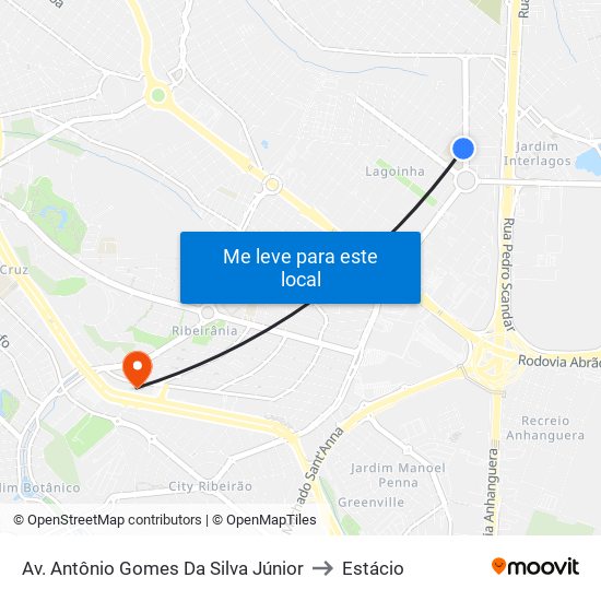 Av. Antônio Gomes Da Silva Júnior to Estácio map