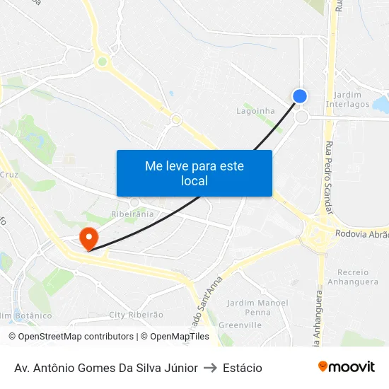 Av. Antônio Gomes Da Silva Júnior to Estácio map