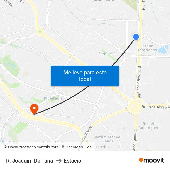 R. Joaquim De Faria to Estácio map