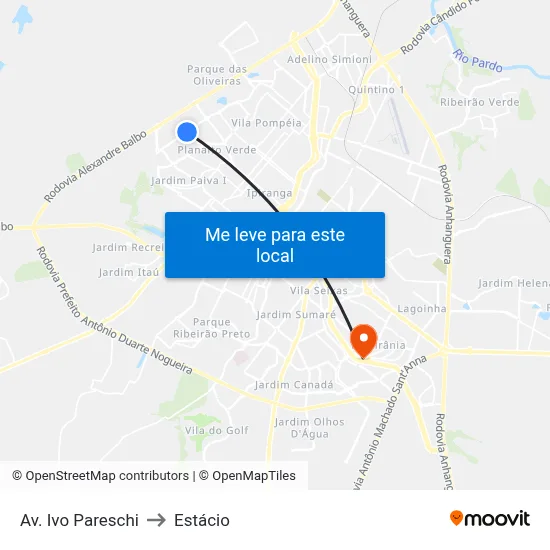 Av. Ivo Pareschi to Estácio map
