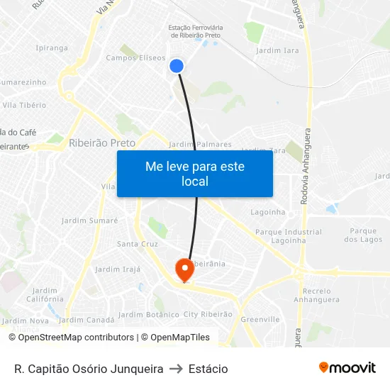 R. Capitão Osório Junqueira to Estácio map