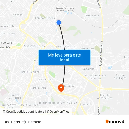 Av. Paris to Estácio map