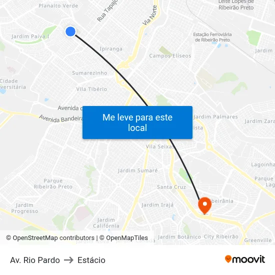 Av. Rio Pardo to Estácio map