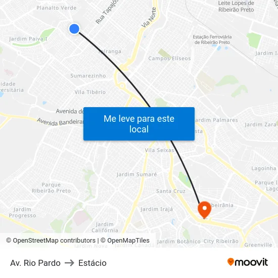 Av. Rio Pardo to Estácio map