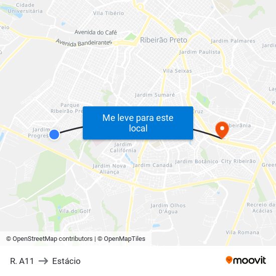 R. A11 to Estácio map