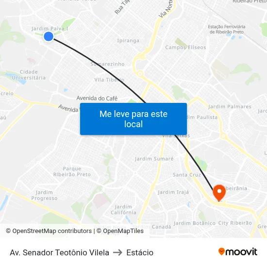 Av. Senador Teotônio Vilela to Estácio map