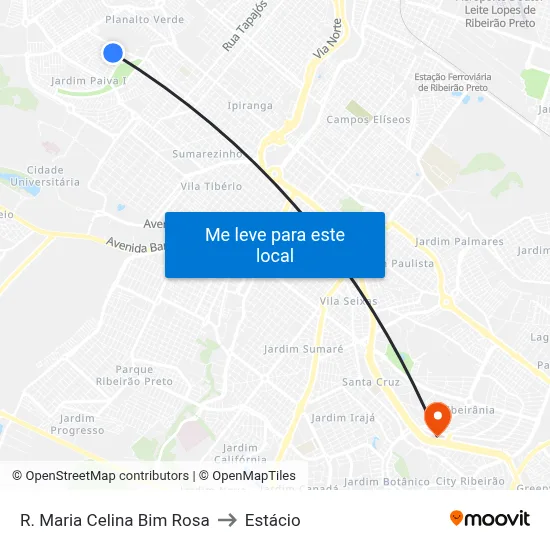 R. Maria Celina Bim Rosa to Estácio map