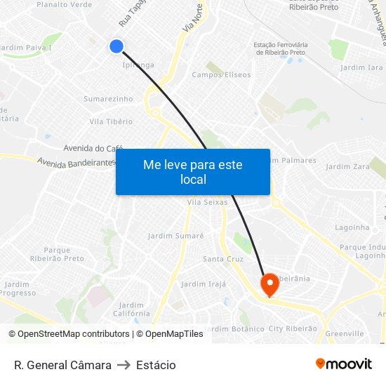 R.  General Câmara to Estácio map