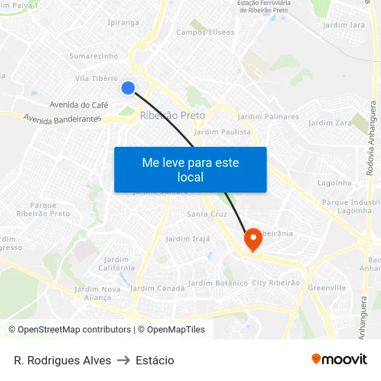 R. Rodrigues Alves to Estácio map