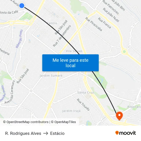 R. Rodrigues Alves to Estácio map