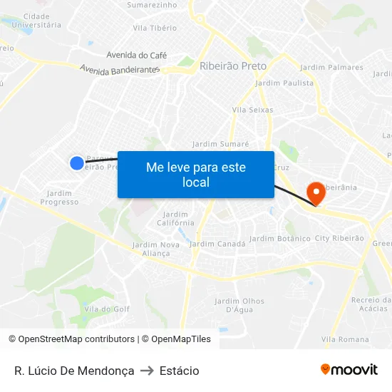 R. Lúcio De Mendonça to Estácio map