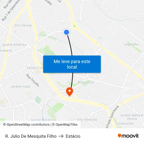 R. Júlio De Mesquita Filho to Estácio map