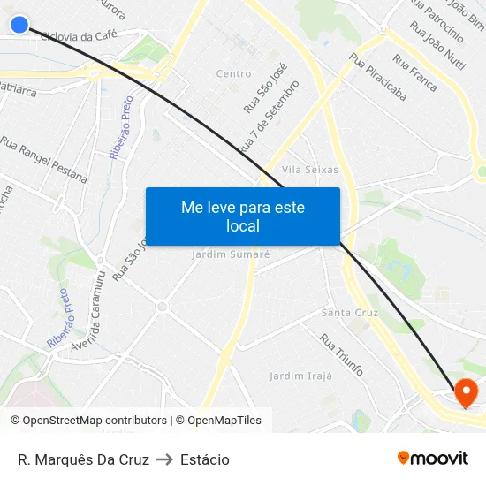 R. Marquês Da Cruz to Estácio map