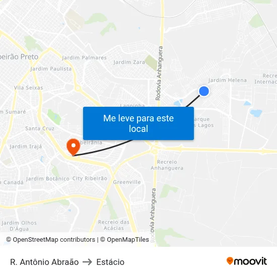R. Antônio Abraão to Estácio map