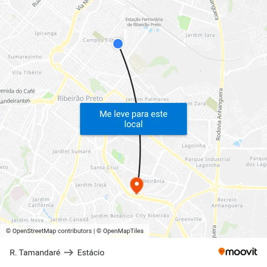 R. Tamandaré to Estácio map