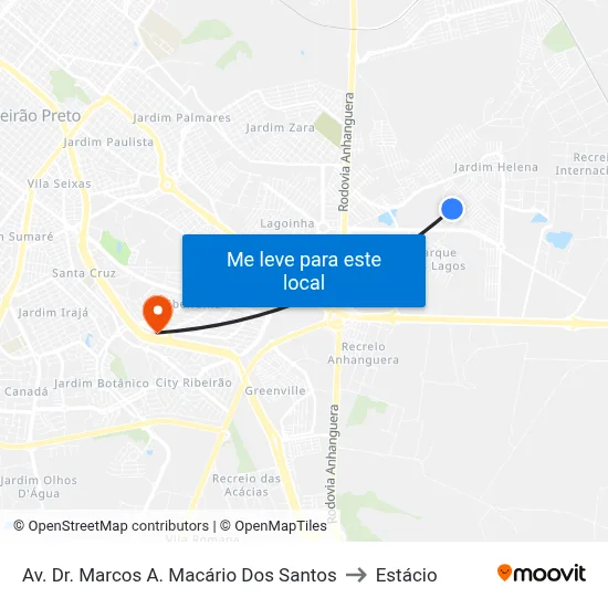 Av. Dr. Marcos A. Macário Dos Santos to Estácio map