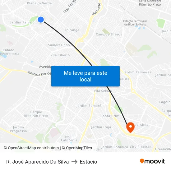 R. José Aparecido Da Silva to Estácio map