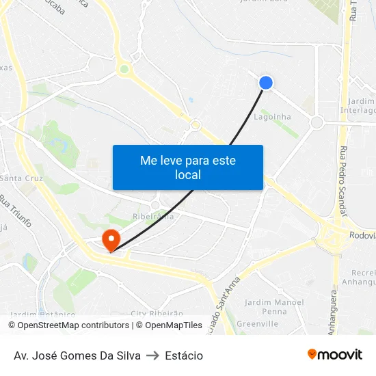 Av. José Gomes Da Silva to Estácio map