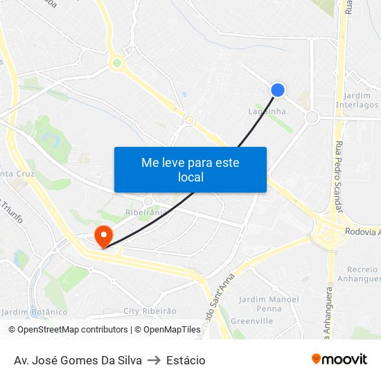 Av. José Gomes Da Silva to Estácio map