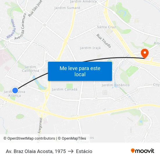 Av. Braz Olaia Acosta, 1975 to Estácio map