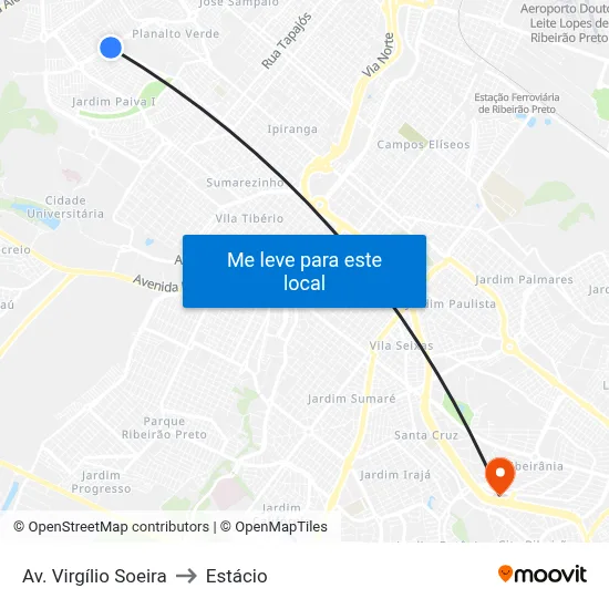 Av. Virgílio Soeira to Estácio map