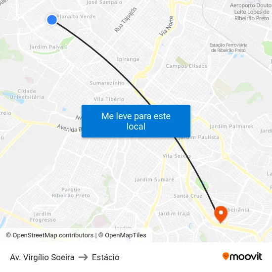 Av. Virgílio Soeira to Estácio map