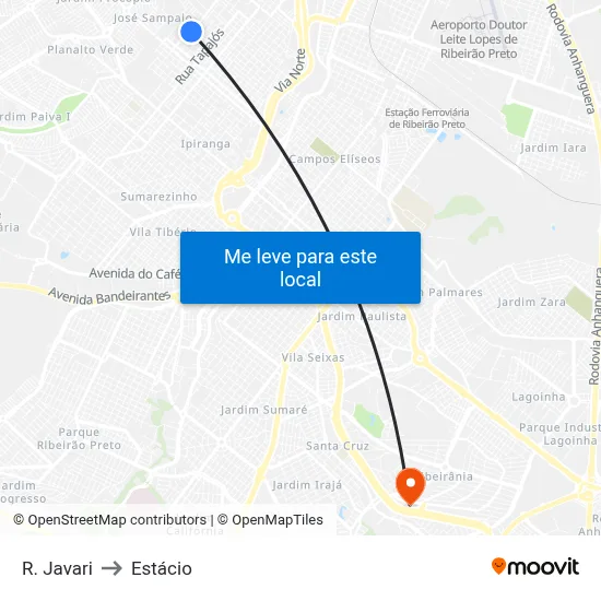 R. Javari to Estácio map
