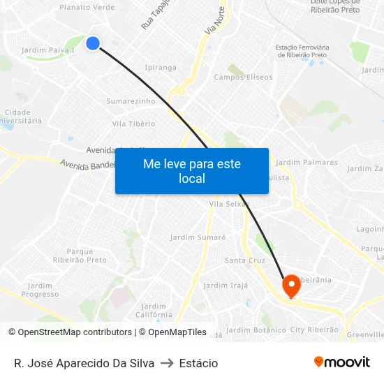 R. José Aparecido Da Silva to Estácio map