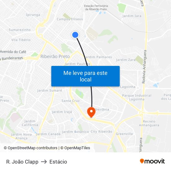 R. João Clapp to Estácio map