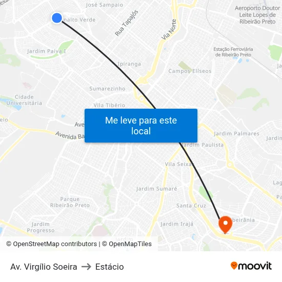 Av. Virgílio Soeira to Estácio map