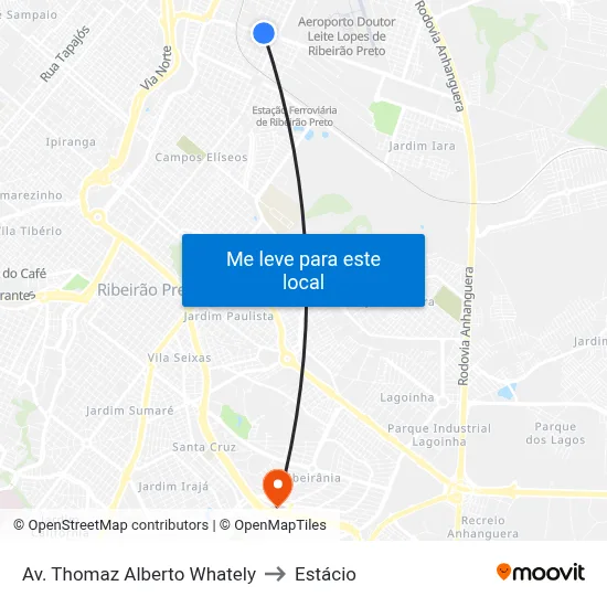Av. Thomaz Alberto Whately to Estácio map