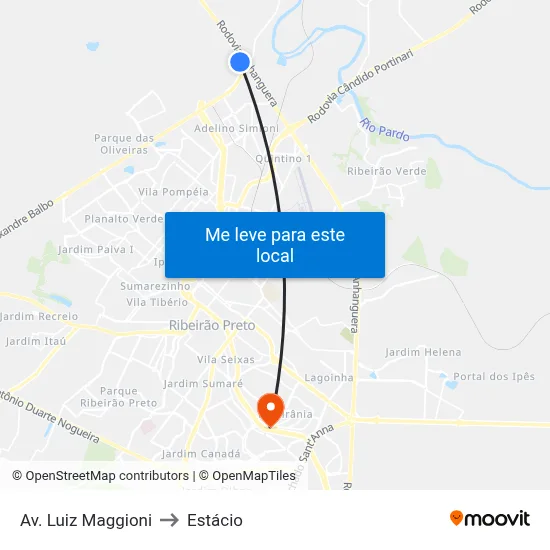 Av. Luiz Maggioni to Estácio map