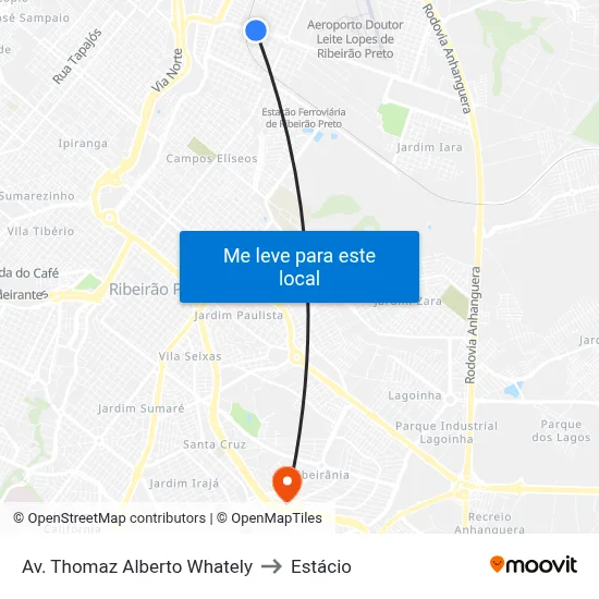 Av. Thomaz Alberto Whately to Estácio map