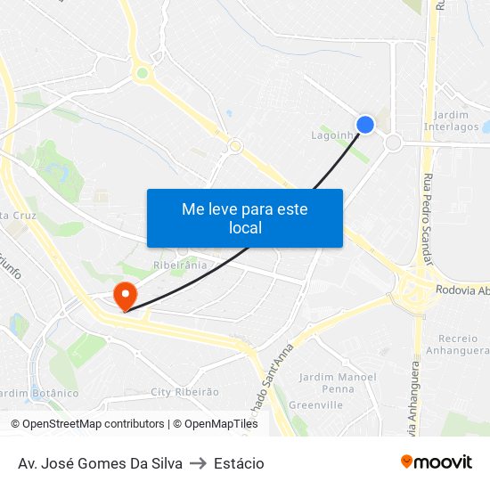 Av. José Gomes Da Silva to Estácio map