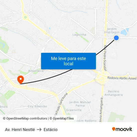 Av. Henri Nestlé to Estácio map