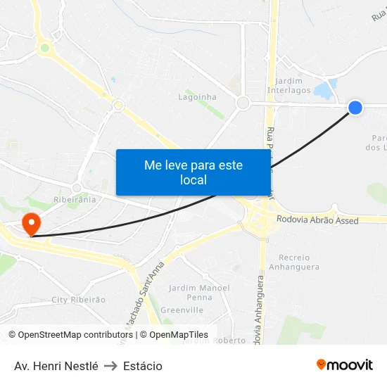 Av. Henri Nestlé to Estácio map