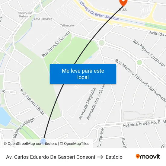 Av. Carlos Eduardo De Gasperi Consoni to Estácio map