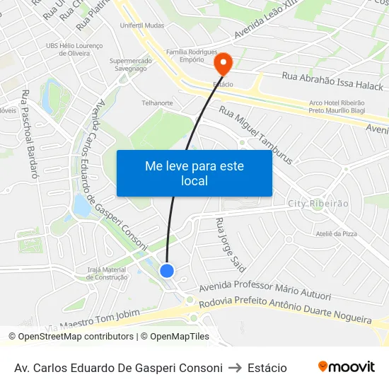 Av. Carlos Eduardo De Gasperi Consoni to Estácio map