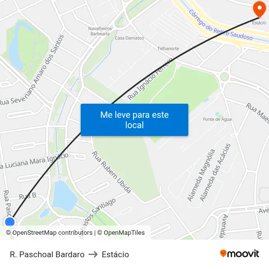 R. Paschoal Bardaro to Estácio map