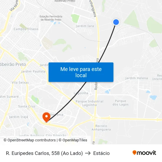 R. Euripedes Carlos, 558 (Ao Lado) to Estácio map