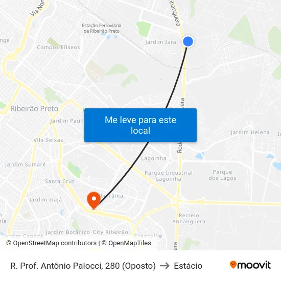 R. Prof. Antônio Palocci, 280 (Oposto) to Estácio map