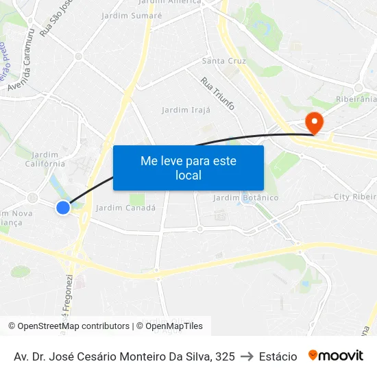 Av. Dr. José Cesário Monteiro Da Silva, 325 to Estácio map