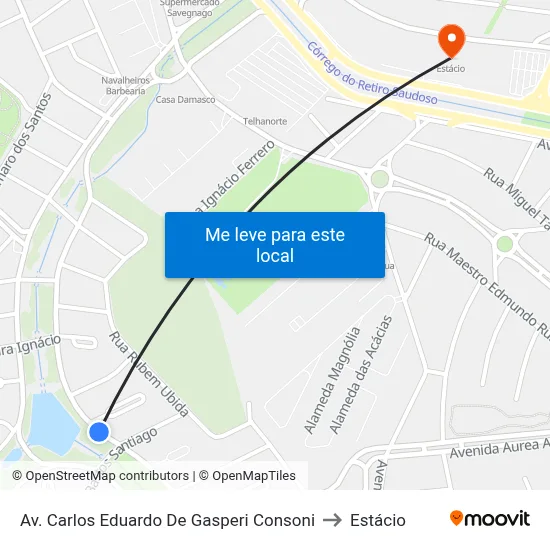 Av. Carlos Eduardo De Gasperi Consoni to Estácio map