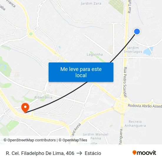 R. Cel. Filadelpho De Lima, 406 to Estácio map